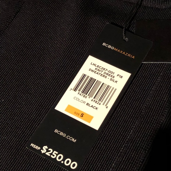 BCBG MaxAzria Black silk dress. Small. NWT. - Picture 5 of 6